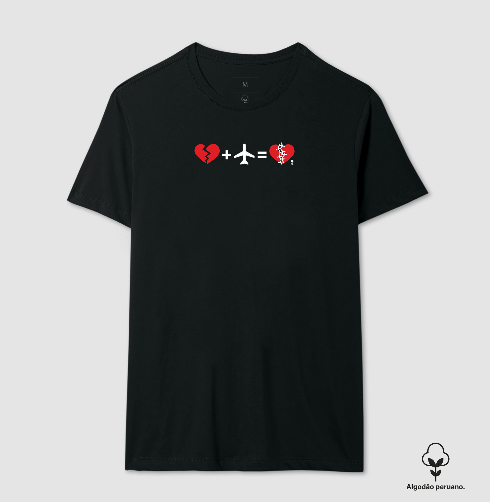 Camiseta Coracao Partido Mais Aviao Igual Coracao Curado | Equacao Viagem Humor | Colecao Viciados em Viagem - Imagem 6