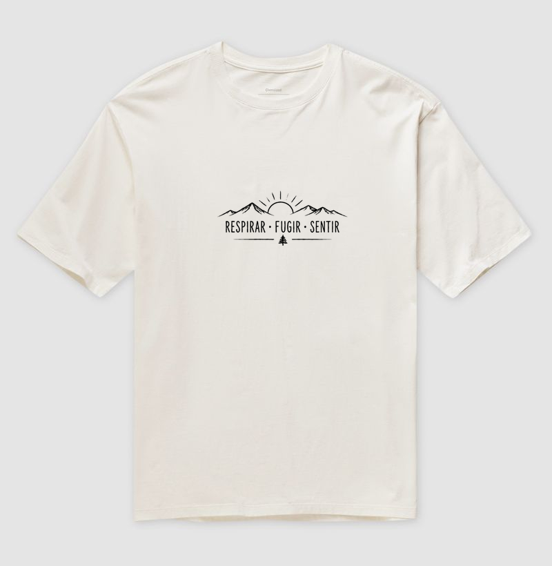 Camiseta Oversized |Unissex | Respirar, Fugir, Sentir - Imagem 5