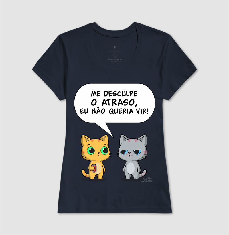 Camiseta Gato Sincero Atraso - Imagem 7