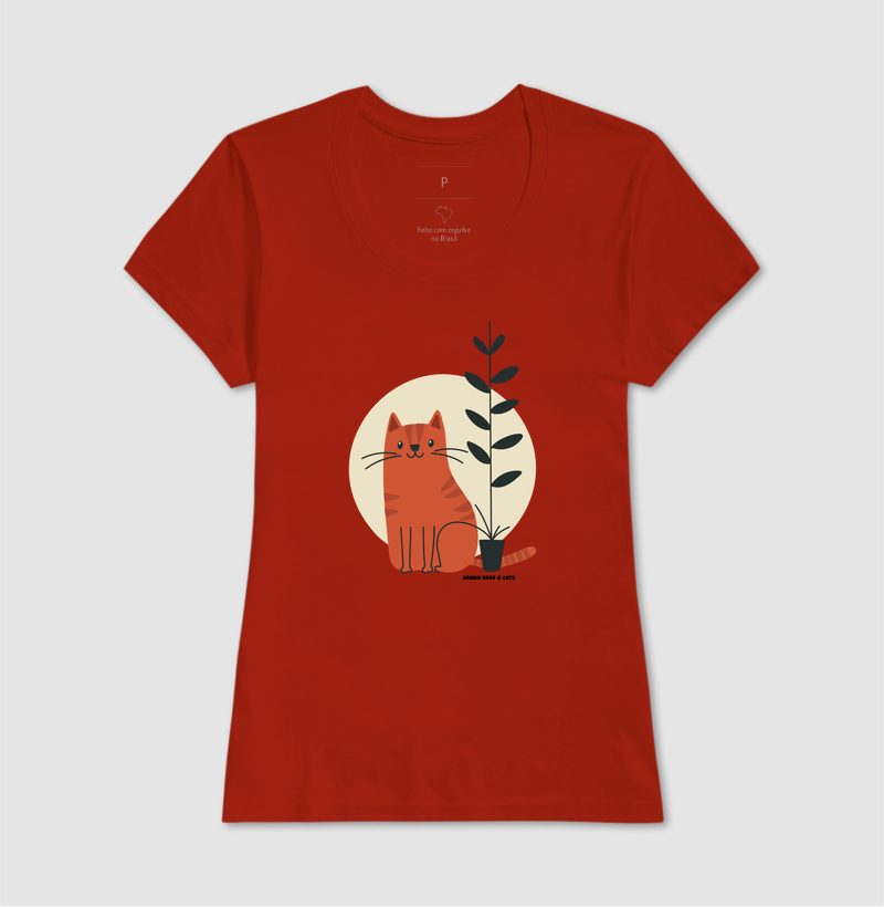 Gato laranja, fundo claro e vaso de planta - Imagem 8