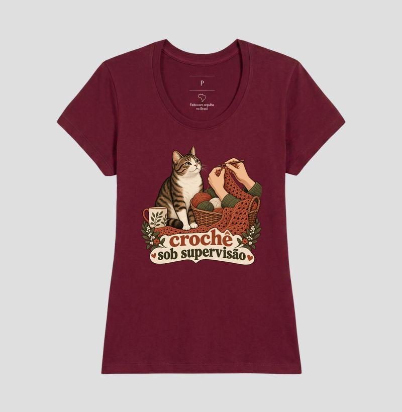 Camiseta Gato Crochê "crochê sob supervisão" | Pelo & Pano - Imagem 19