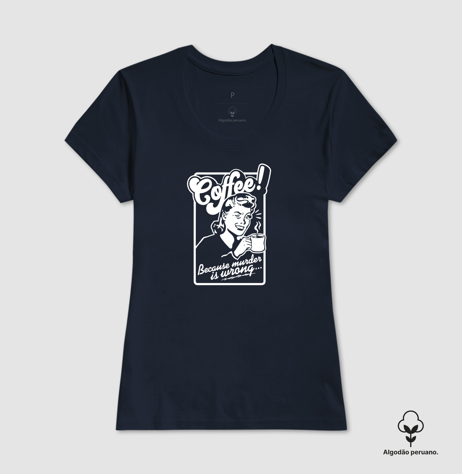 Camiseta Algodão Peruano Coffee Mulher - Imagem 5