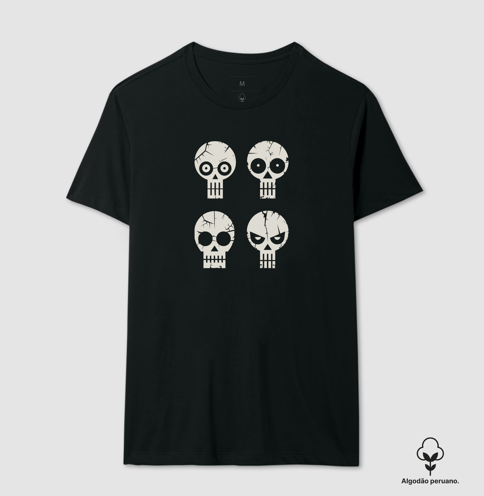 Camiseta Algodão Peruano Caras de Caveira - Imagem 2