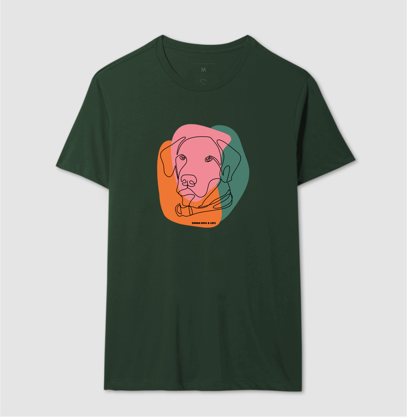 Cachorro de linhas e fundo rosa, verde e laranja - Imagem 13