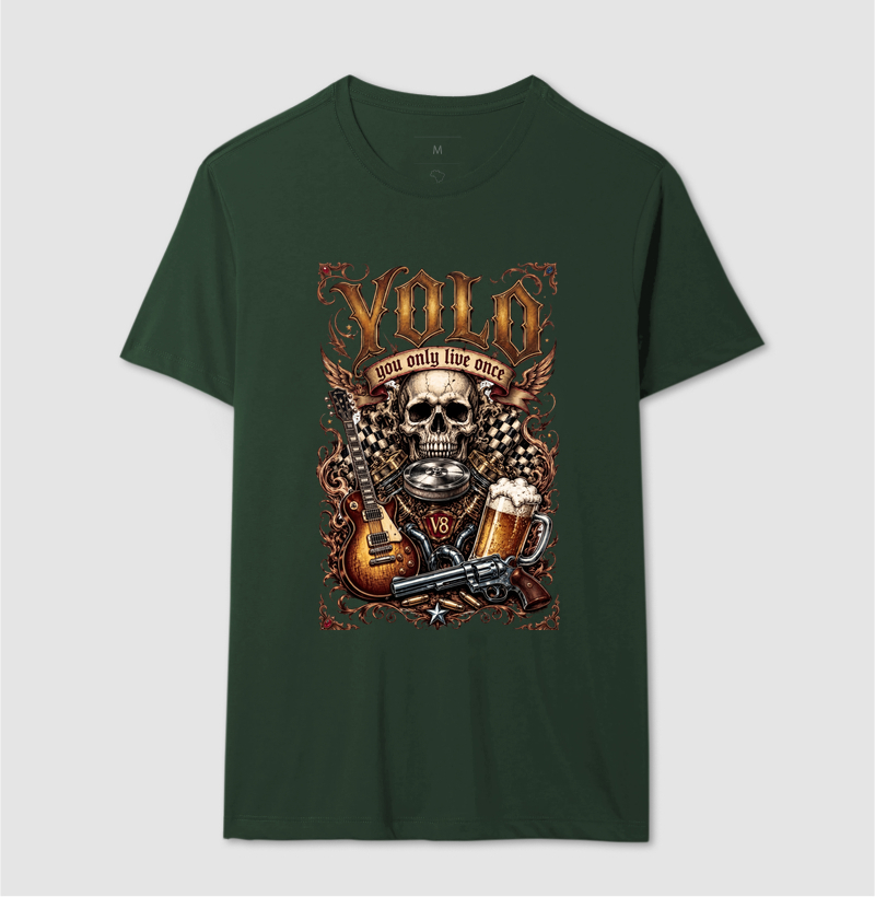 YOLO You Only Live Once | Camiseta Rock, V8 & Cerveja Vintage - Imagem 8