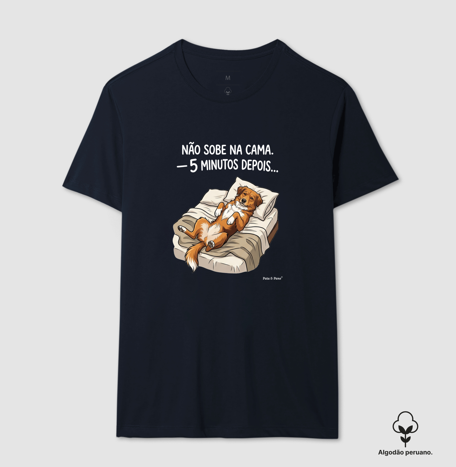 CAMISETA ALGODÃO PERUANO NOSSO MASCOTE SOBE NA CAMA - Imagem 8