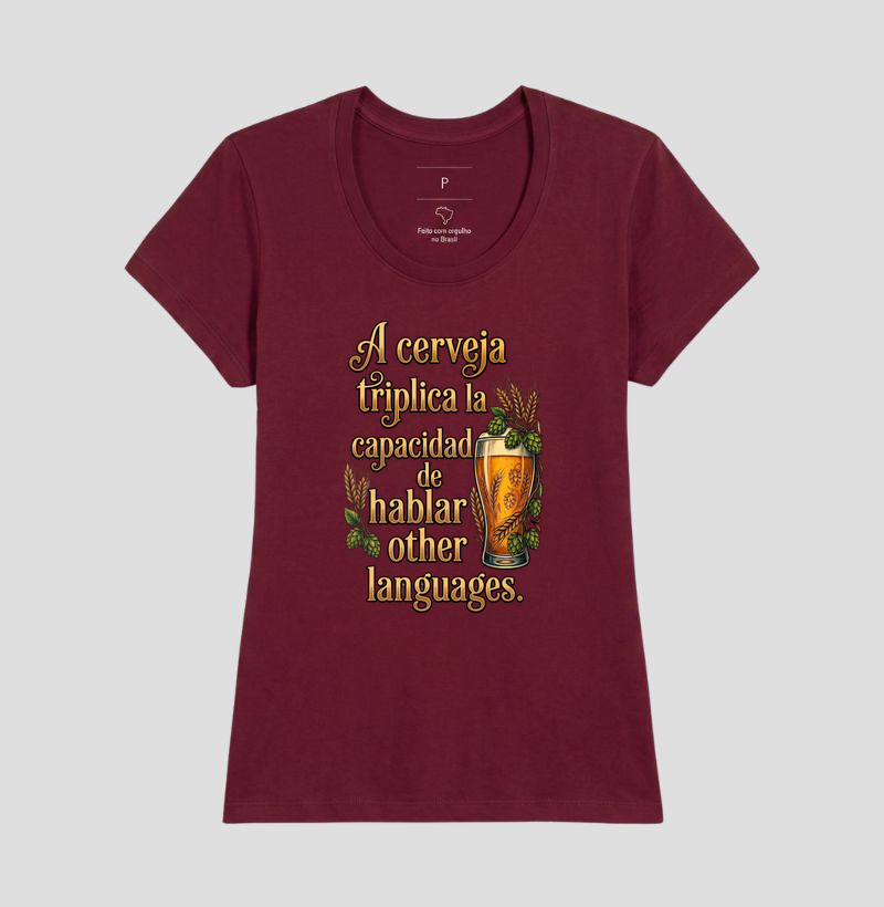 Camiseta Poliglota de Bar: A Cerveja Triplica - Imagem 11