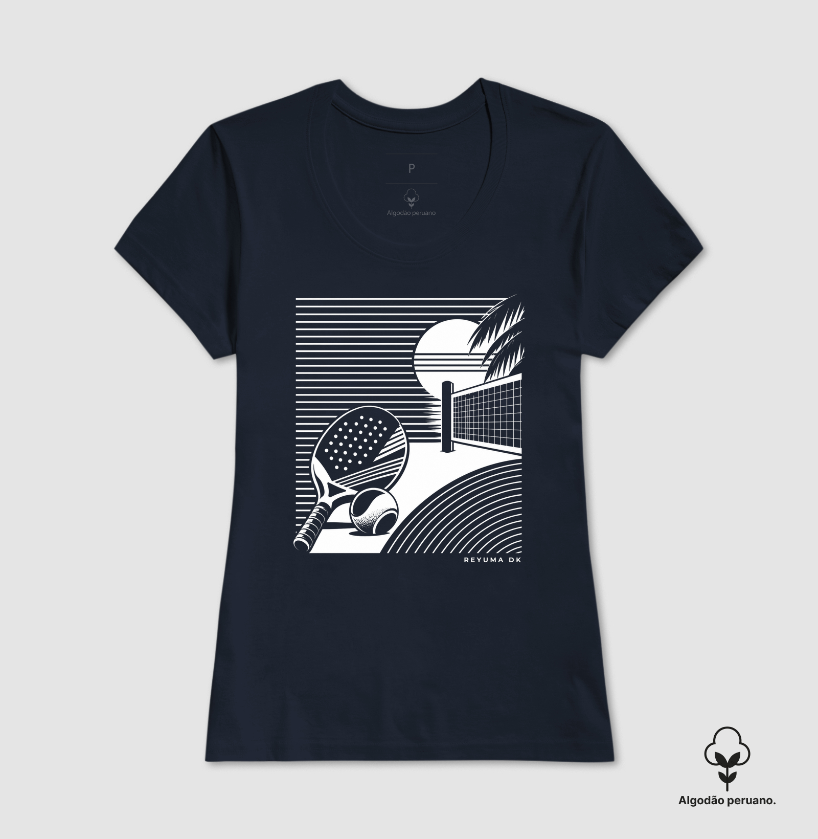 Camiseta Masculina, Feminina, Babylook e Unissex de Algodão Peruano Beach Tennis "Sunset"  - Imagem 3