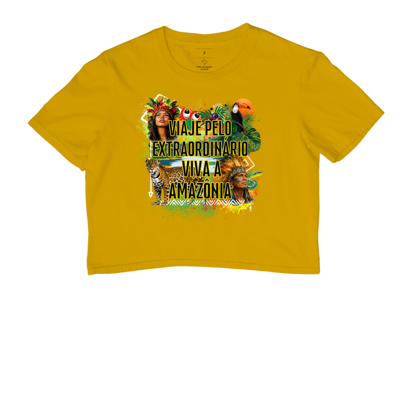Camiseta Viaje pelo Extraordinario Viva a Amazonia | Onca Tucano Indigena | Colecao Viciados em Viagem - Imagem 8