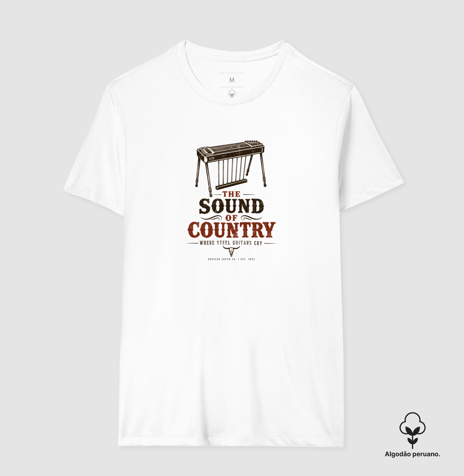 Camiseta Country The Sound of Country Steel Guitar Dustler South Co. Algodão Peruano Premium - Imagem 2
