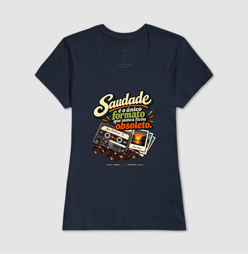 SAUDADE É O ÚNICO FORMATO QUE NÃO FICOU OBSOLETO - Modo Capivara - Camiseta - Imagem 9