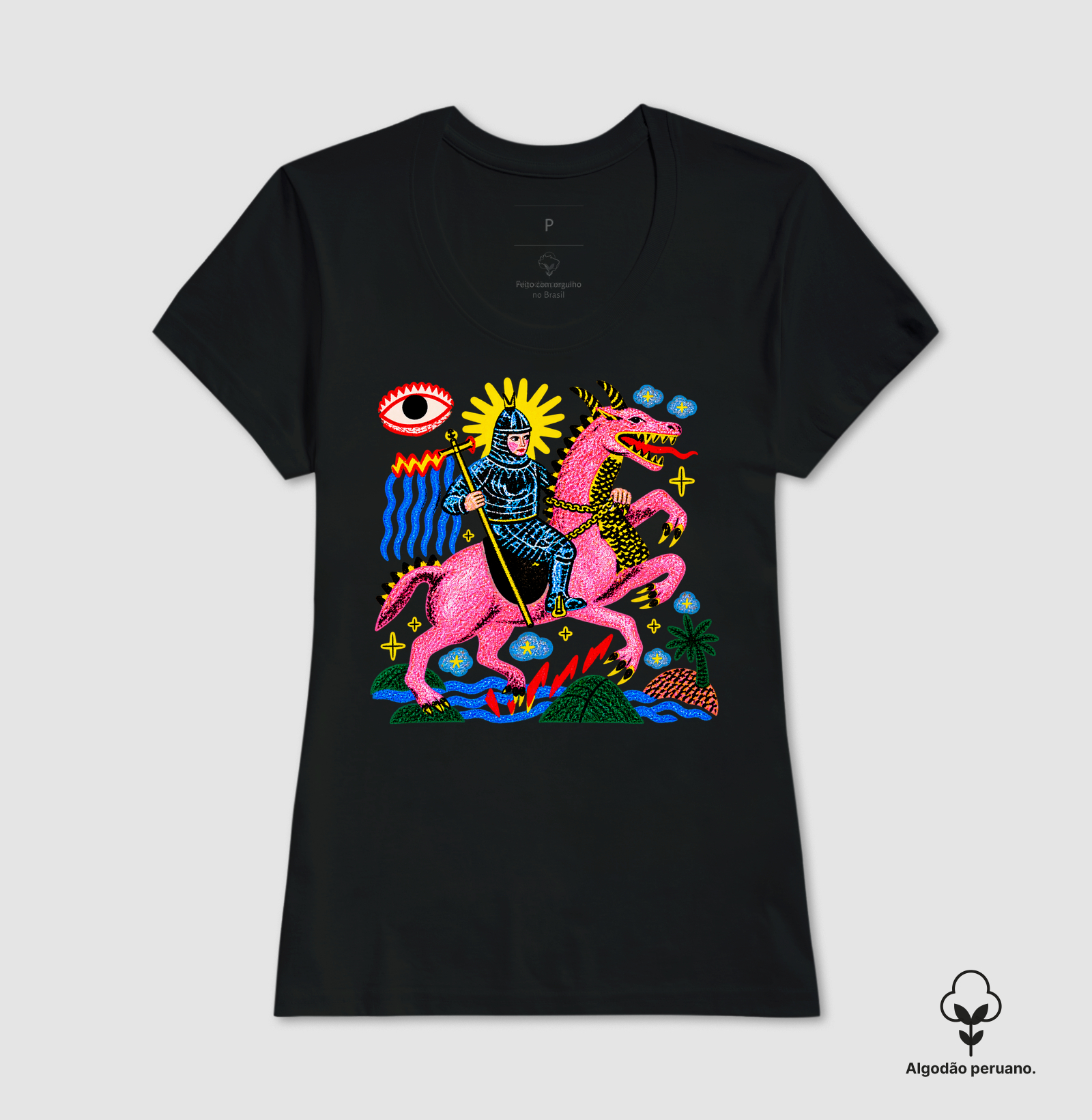 Camiseta Algodão Peruano O Toque do Cavaleiro e o Dragão - Imagem 4