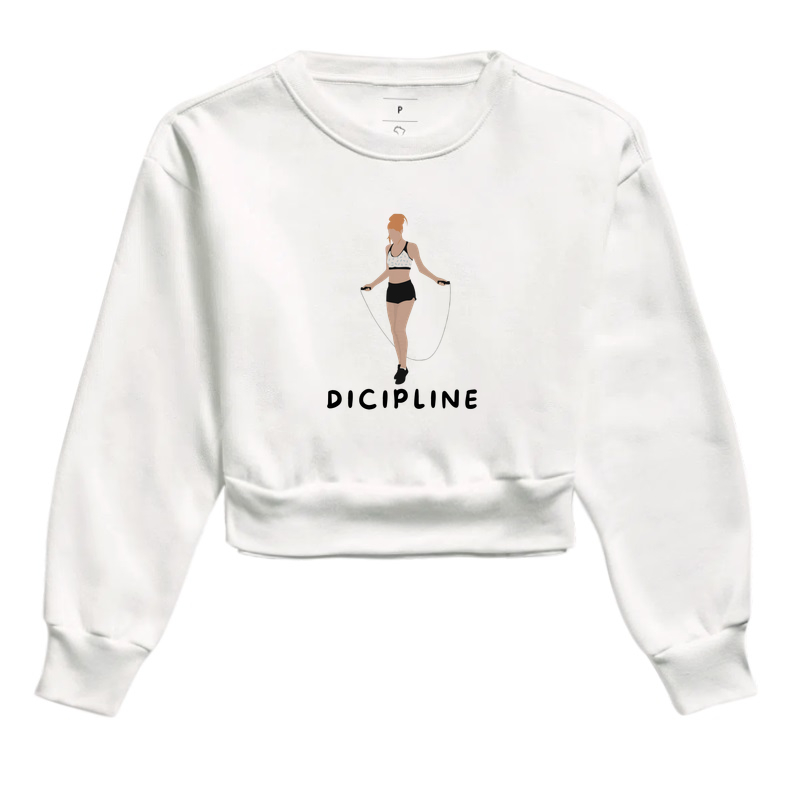 Cropped Moletom DISCIPLINE - TRENO | Cropped Moletom Fitness Feminino para Academia e Lifestyle - Imagem 2