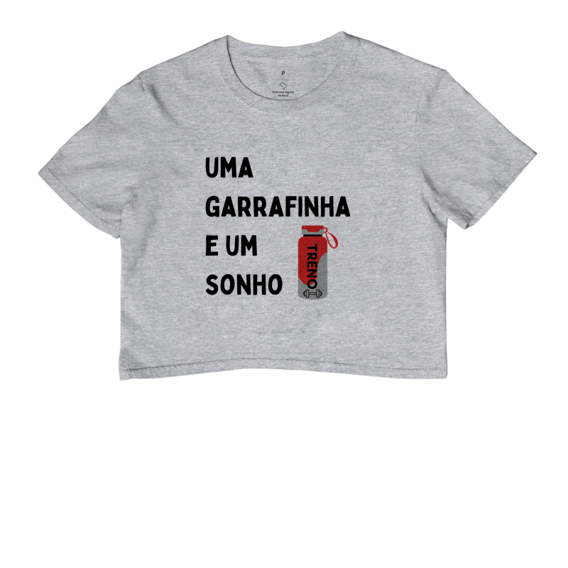 Uma Garrafinha e um Sonho - TRENO | Cropped Fitness Feminino - Imagem 6