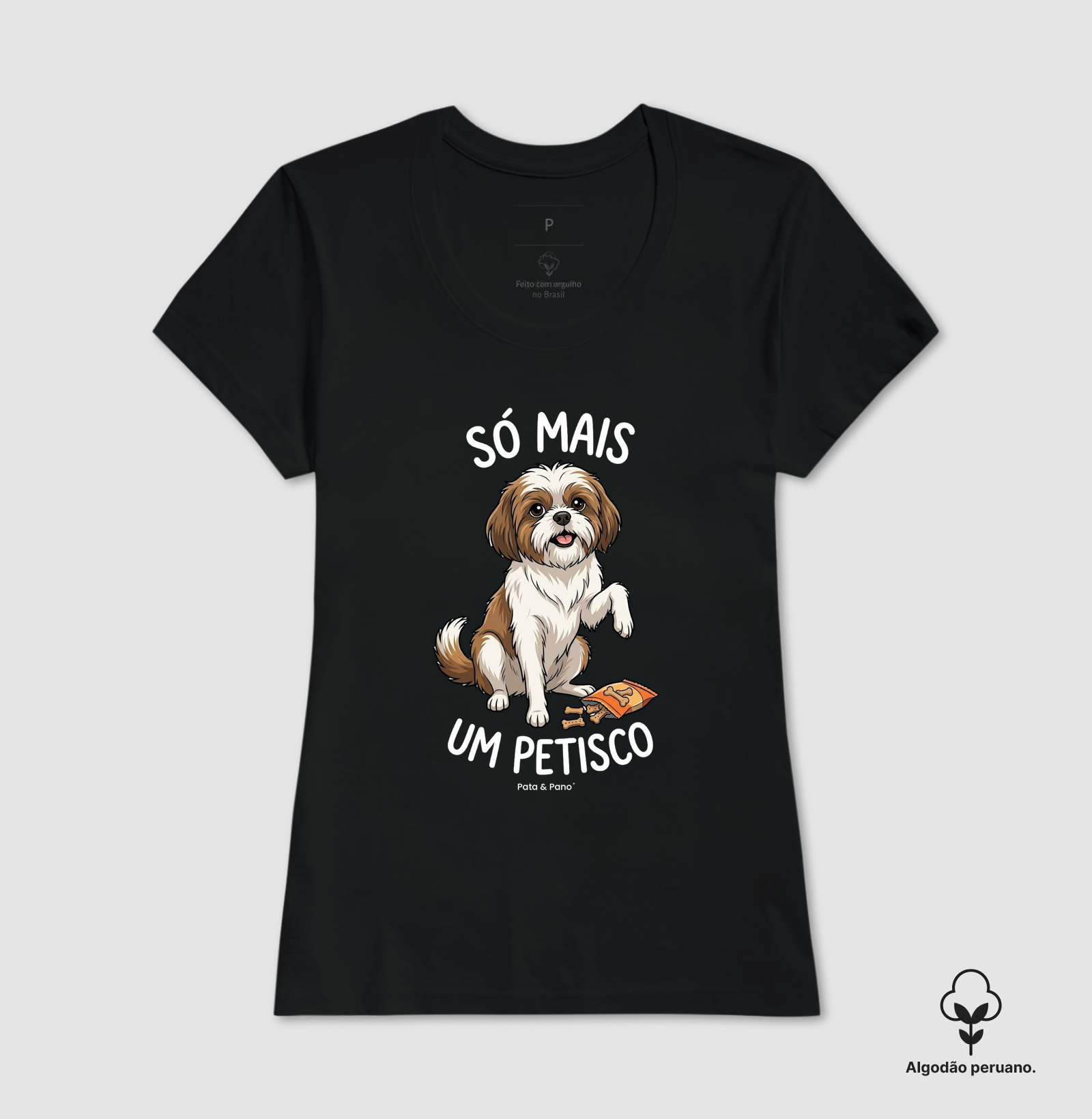 CAMISETA ALGODÃO PERUANO SHIHTZU PETISCO - Imagem 3