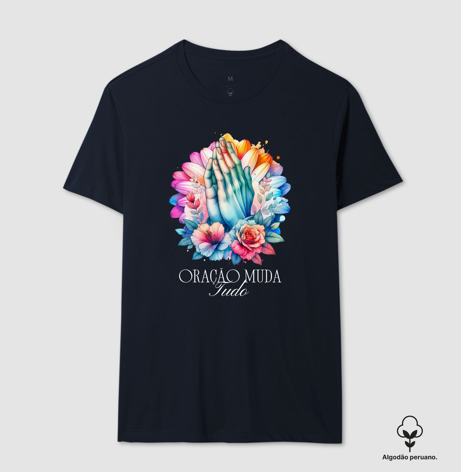 Camiseta Algodão Peruano Oração Muda Tudo - Imagem 4