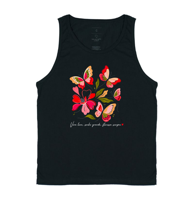 Camiseta Viva leve, Sonhe grande, Floresça sempre. - Imagem 3