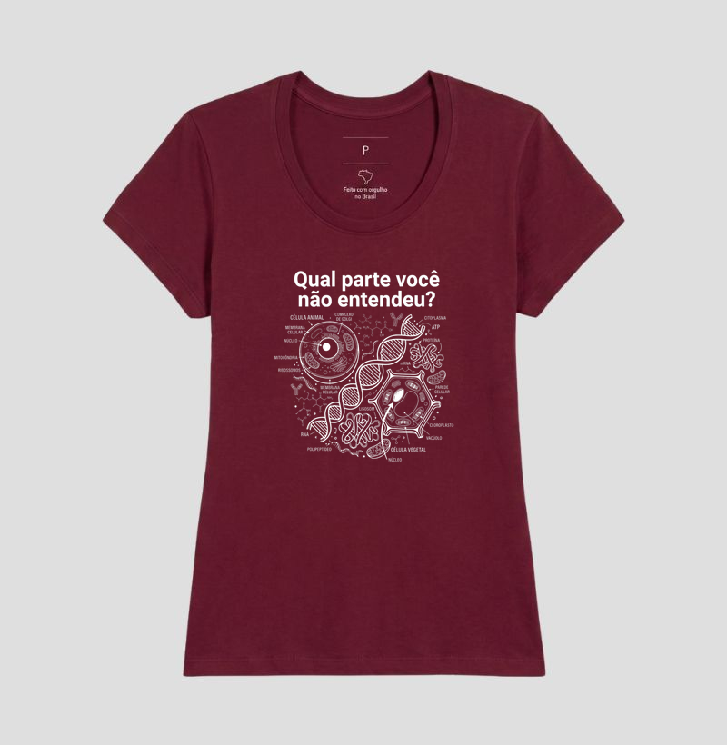 Camiseta Unissex Algodão Qual Parte Você Não Entendeu -  Biologia/Ciências - Imagem 19