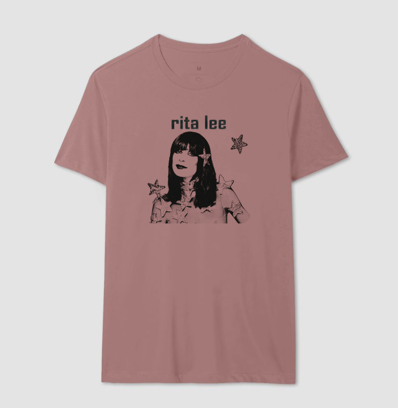 Camiseta Unissex de Algodão Rita Lee Estampada em Preto e Branco - Imagem 6
