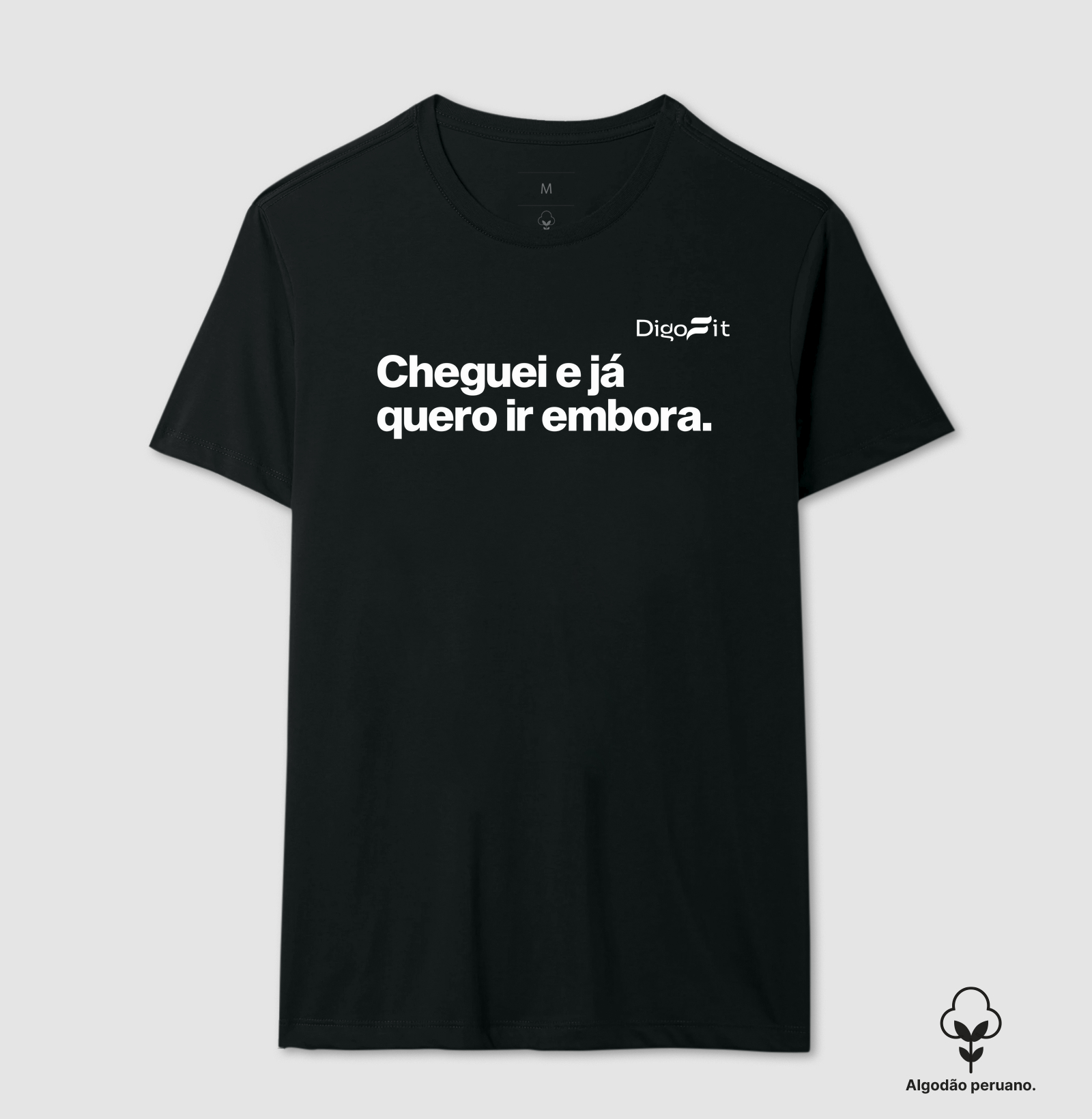 CAMISETA ALGODÃO PERUANO ACADEMIA CHEGUEI E JÁ QUERO IR EMBORA - Imagem 7