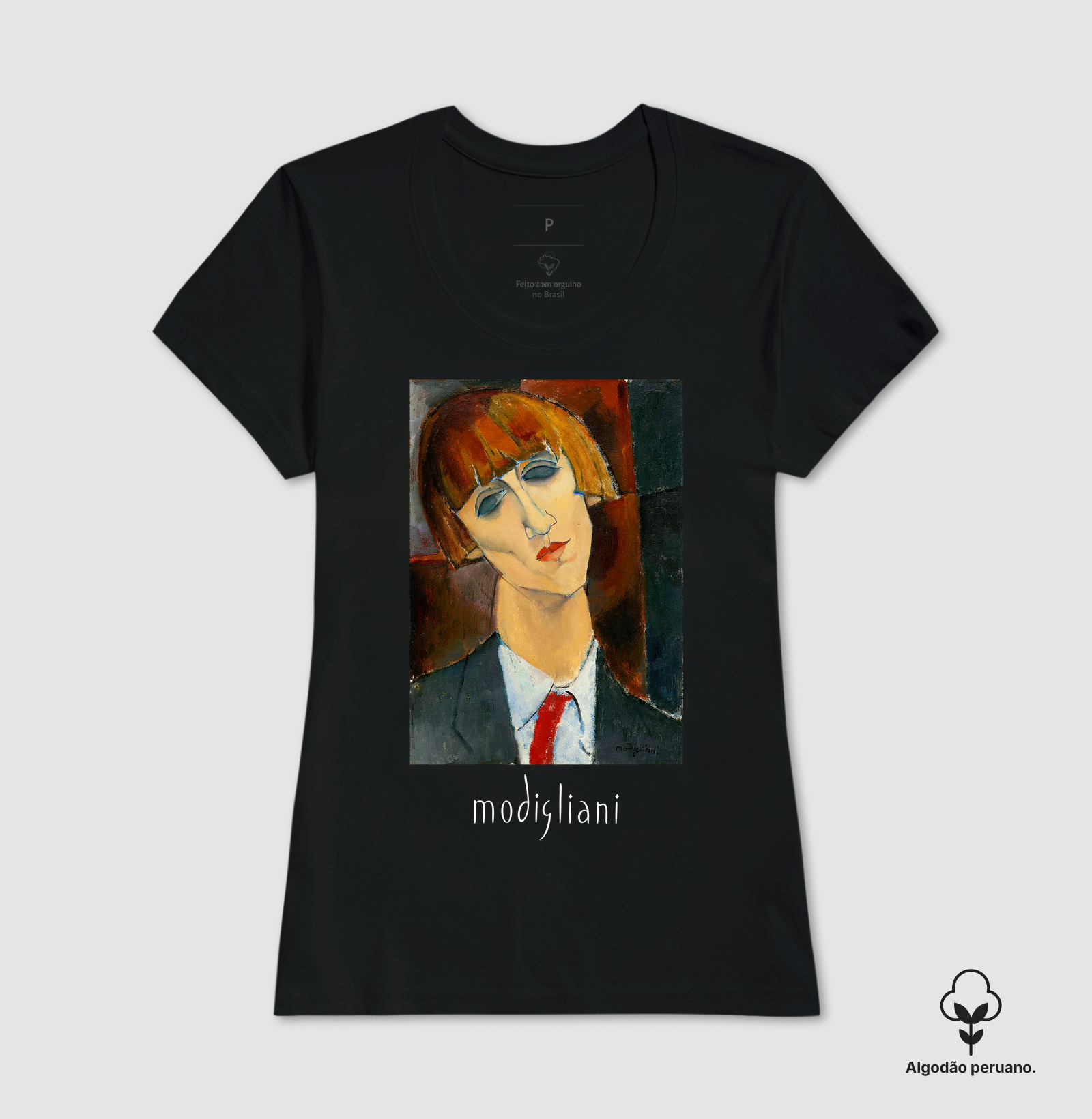 Camiseta Premium Algodão Tanguis Pintura Expressionista Madame Kisling - Imagem 6