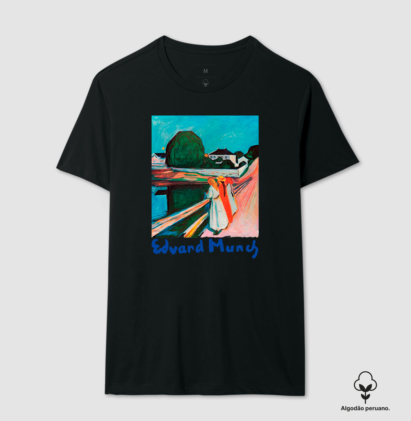 Camiseta Algodão Peruano Premium Obra De Arte Edvard Munch - Imagem 8