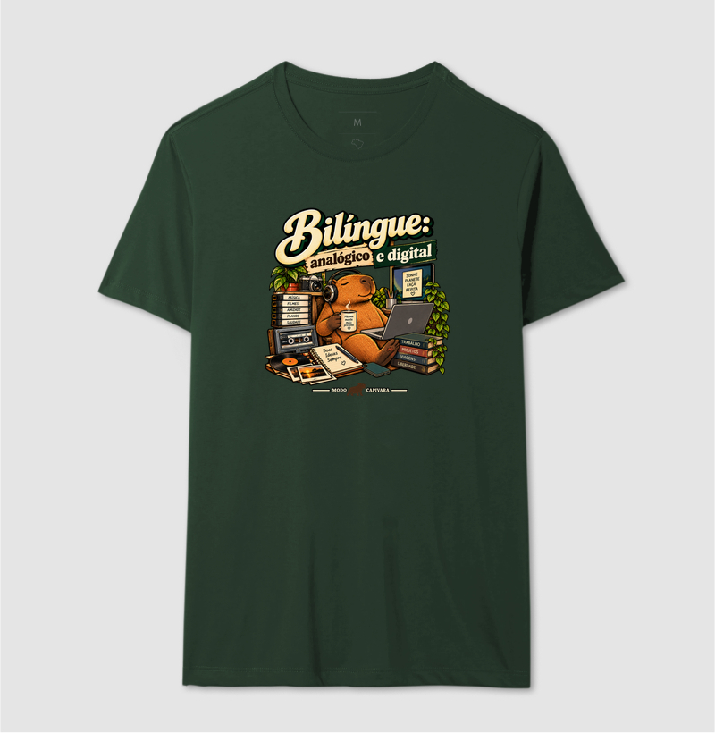 BILÍNGUE, ANALÓGICO E DIGITAL - Modo Capivara - Camiseta - Imagem 14