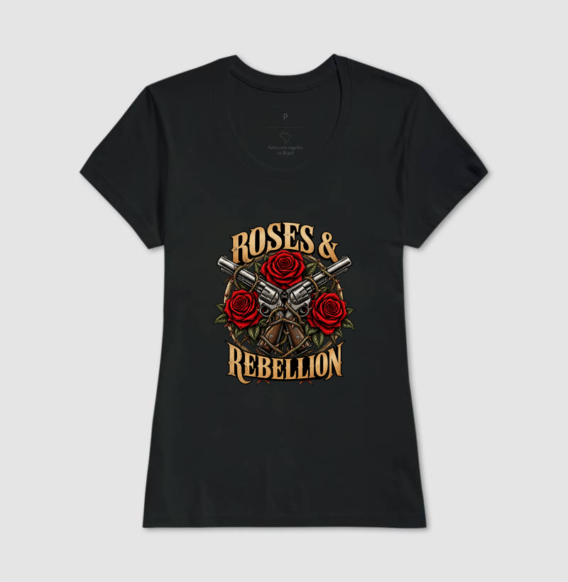 Camiseta Rock Vintage Roses & Rebellion - Imagem 3