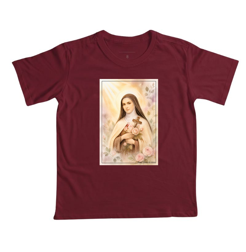 Santa Teresinha do Menino Jesus - Arte em Aquarela com Rosas - Imagem 5