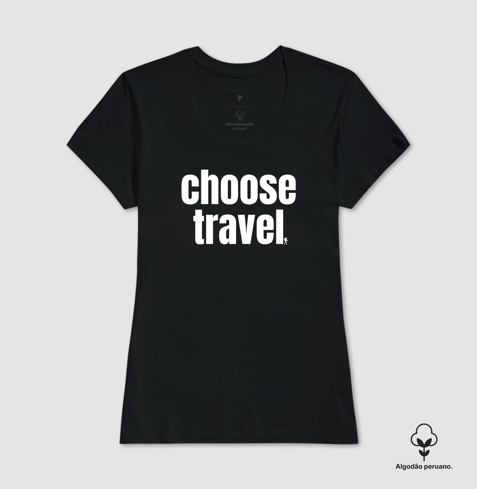 Camiseta Choose Travel | Frase Viagem Bold Minimalista | Colecao Viciados em Viagem - Imagem 8