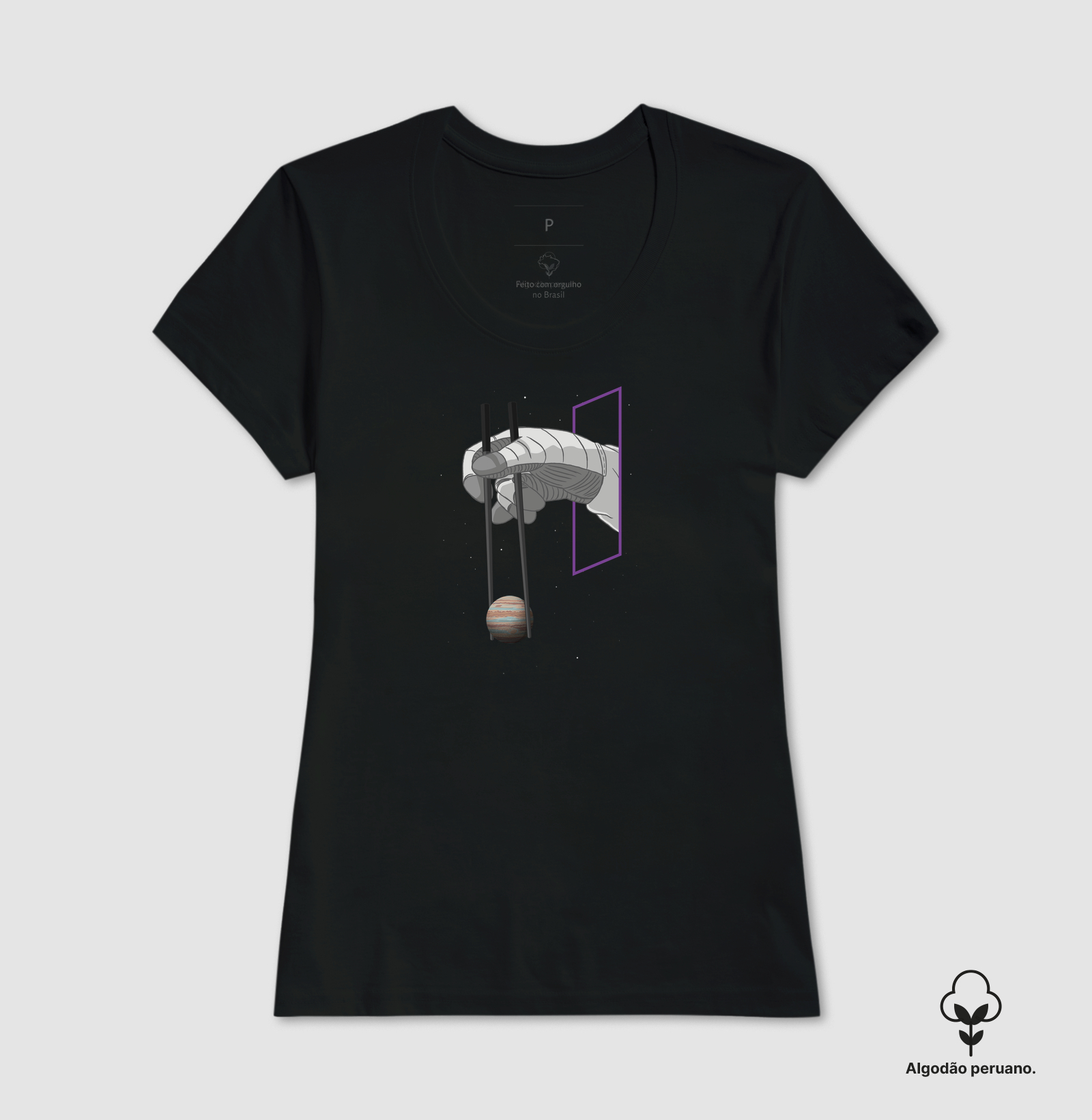 Camiseta Algodão Peruano Fome de Universo - Imagem 3