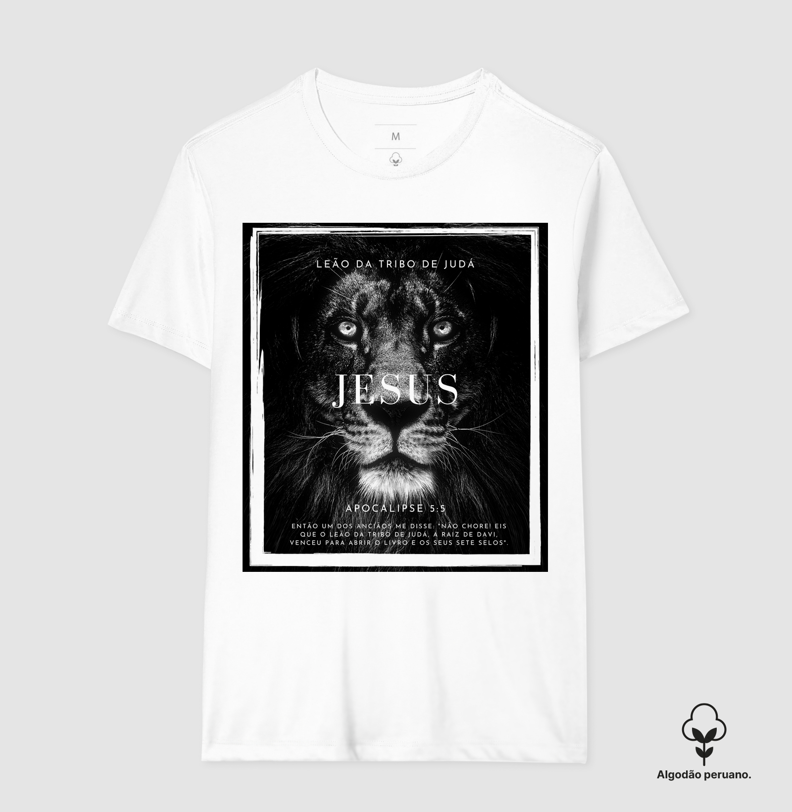 Camiseta Algodão Peruano Cristã Leão da Tribo de Judá - Imagem 7