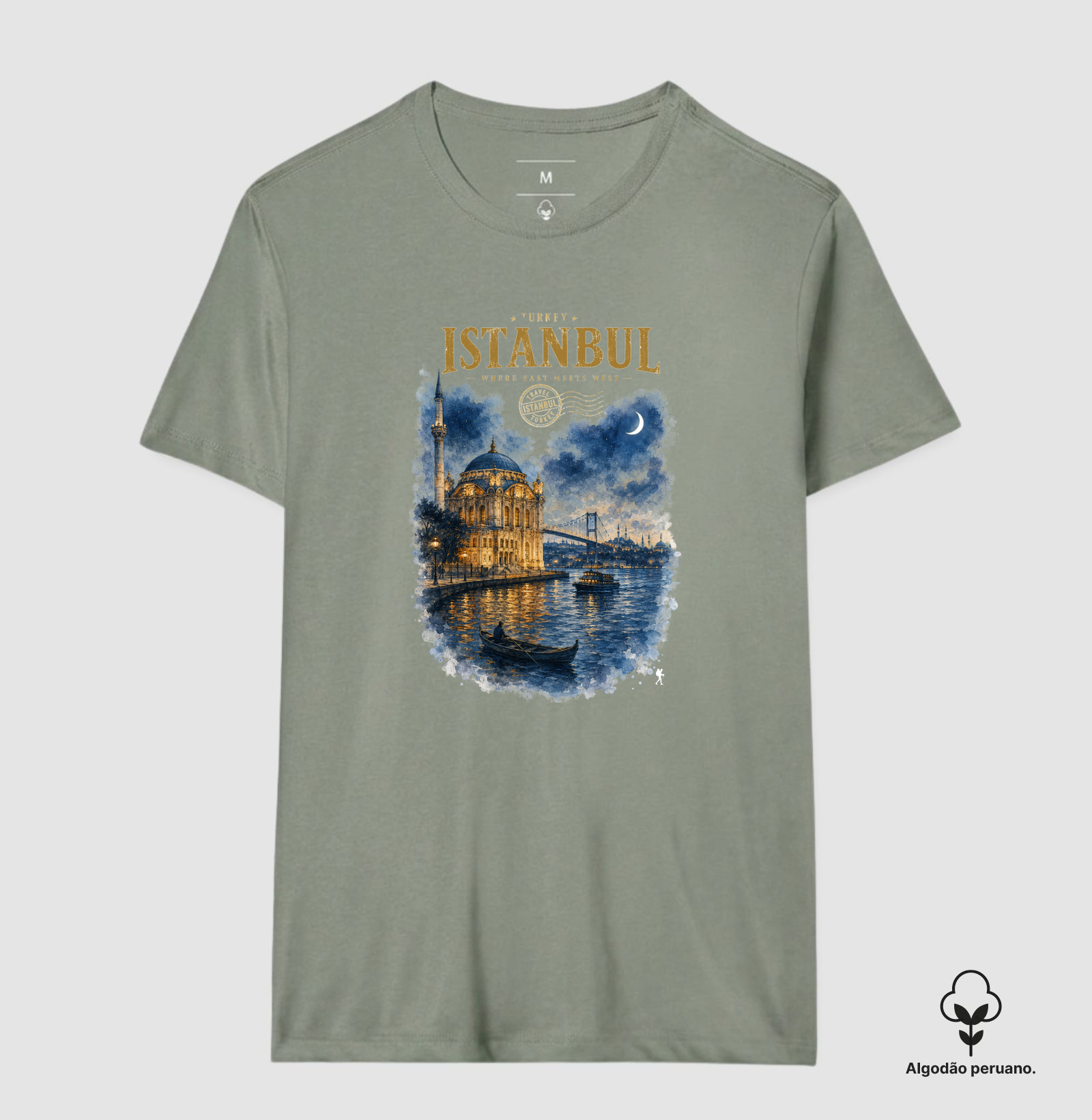 Camiseta Istanbul Turkey Where East Meets West | Aquarela Mesquita Bósforo | Colecao Fashion Travel - Imagem 10