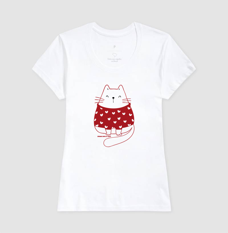 Gata branca de suéter vermelho - Imagem 6