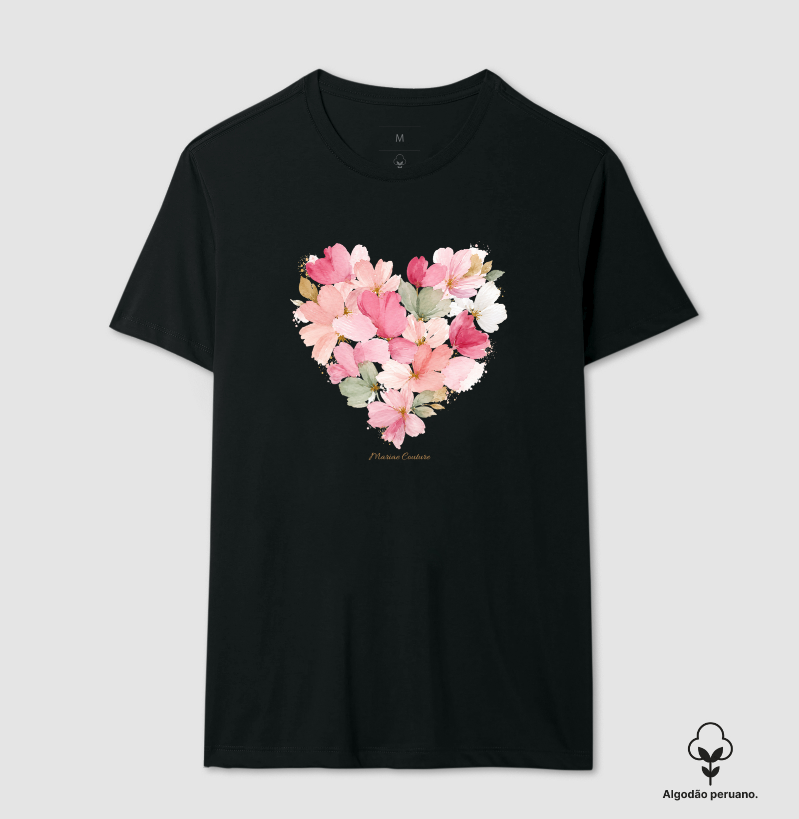 Flower Heart - algodão peruano - Imagem 2