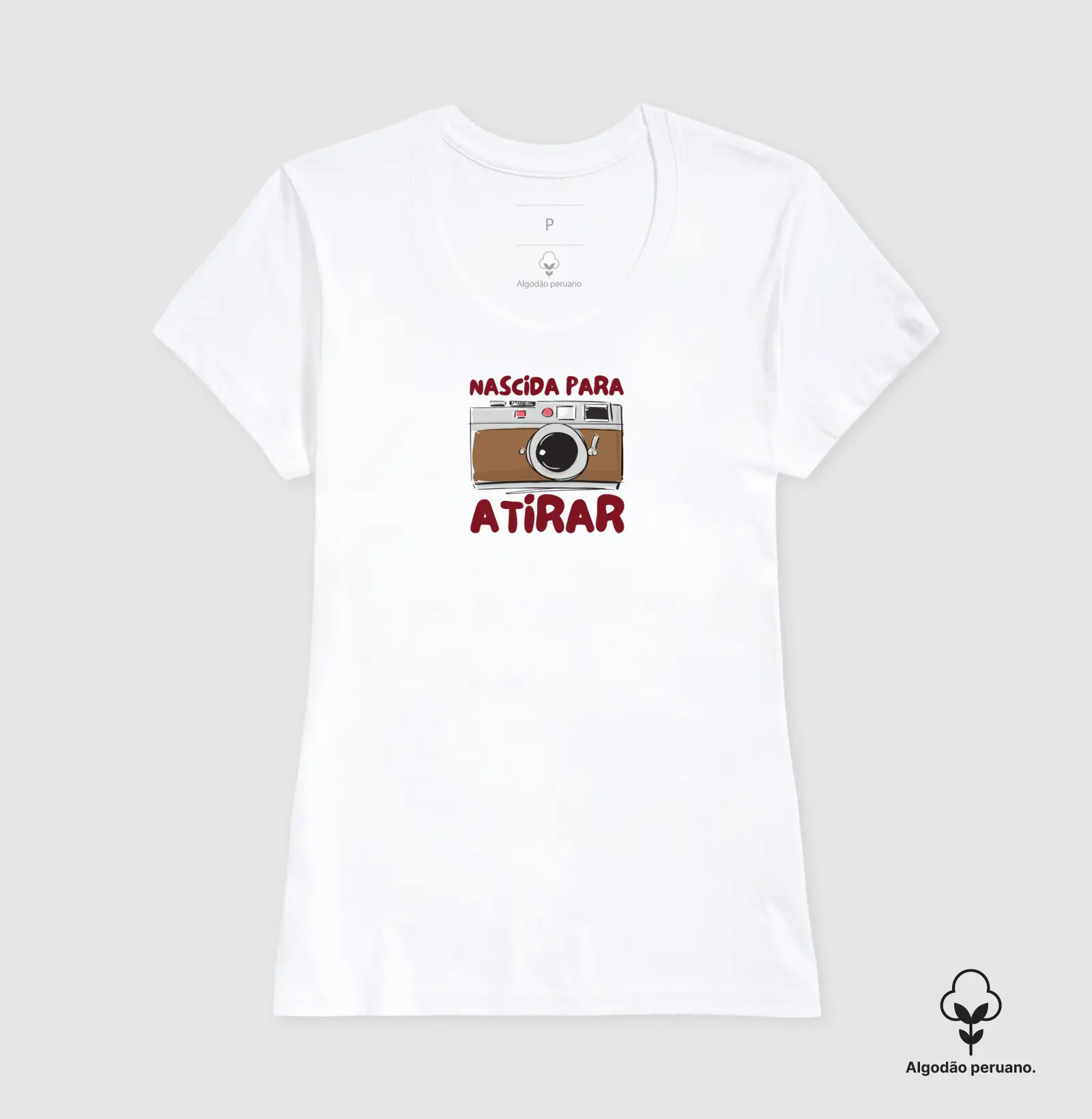 Camiseta Premium algodão Peruano, nascida para atirar - Imagem 3