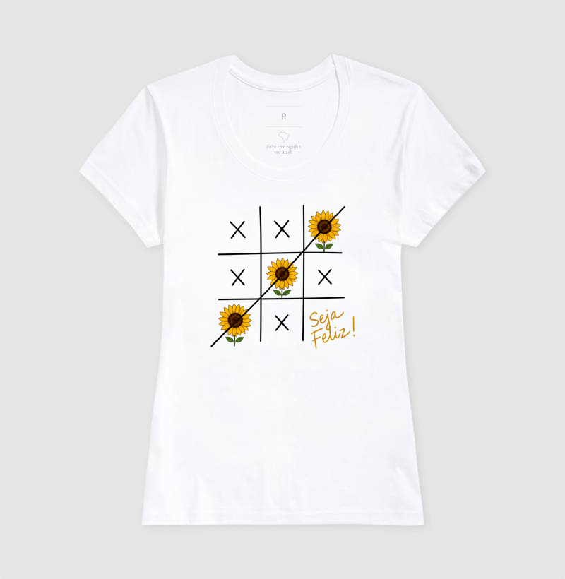 Camiseta Seja Feliz Girassol - Imagem 5