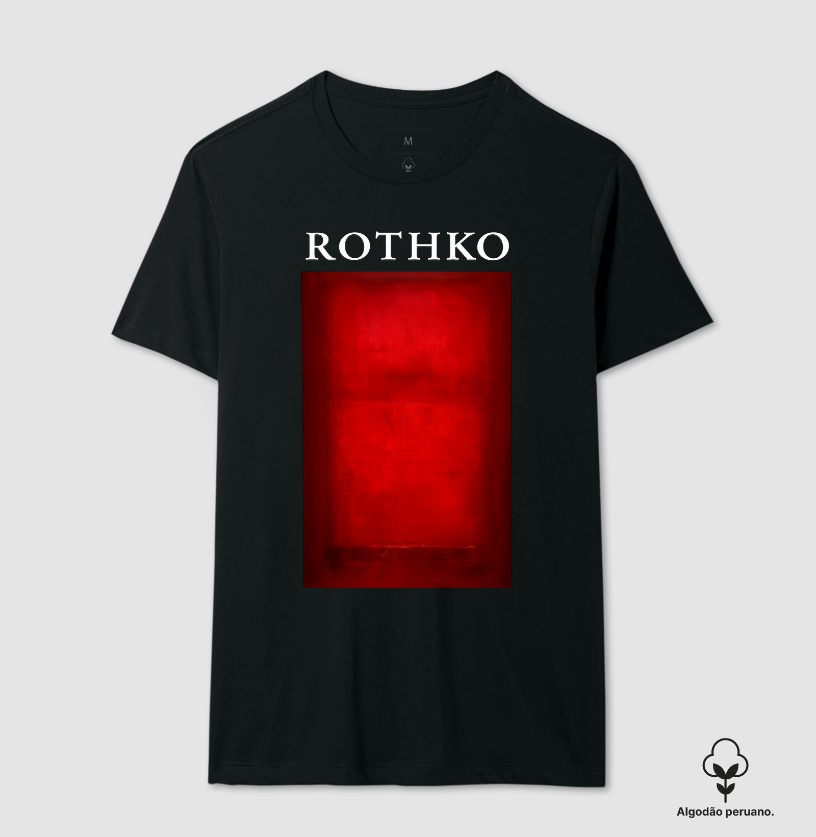Camiseta Mark Rothko Pintura Abstrata Vermelha Algodão Peruano - Imagem 2