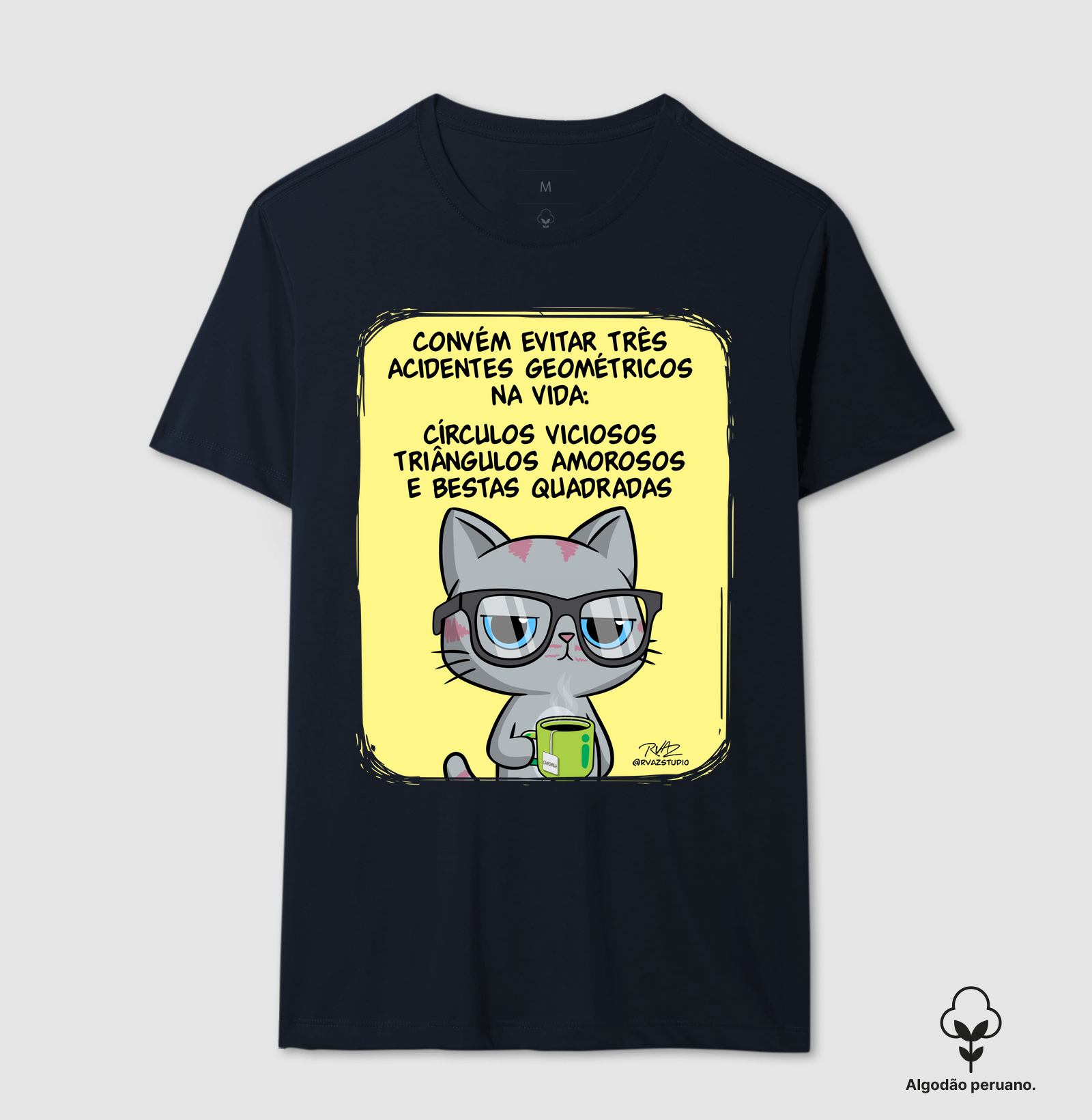 Camiseta Gato Sincero Geometria - Imagem 3