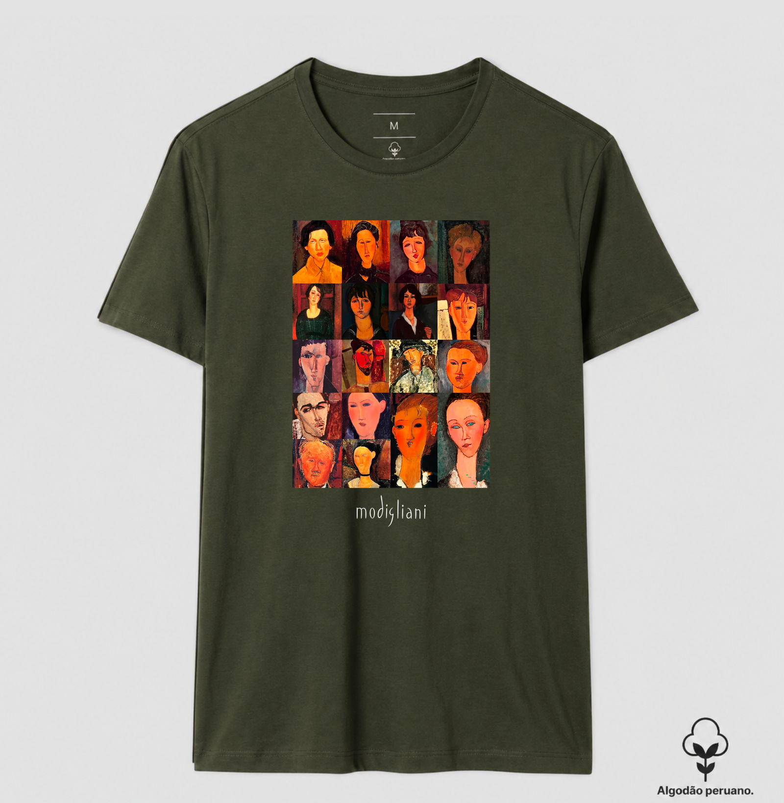 Camiseta Premium Algodão Tanguis Pintura Clássica Mosaico Modigliani - Imagem 2