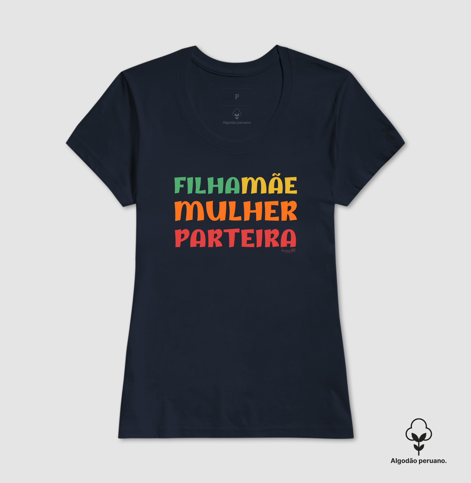 Filha Mãe Mulher Parteira Algodão Peruano - Imagem 9