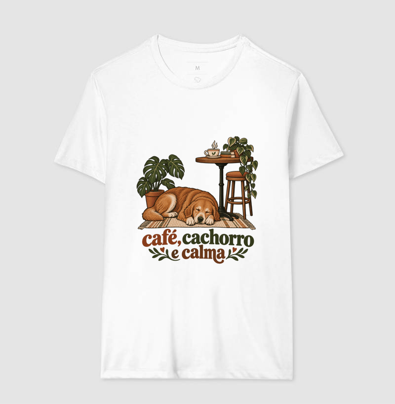 Camiseta Cachorro Café "café, cachorro e calma" | Pelo & Pano - Imagem 4
