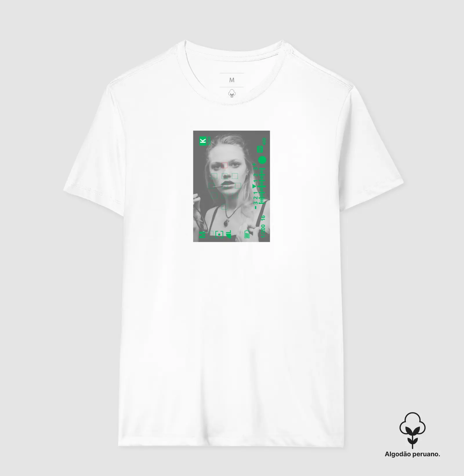 Camiseta Premium algodão Peruano, visor da câmera modelo - Imagem 4