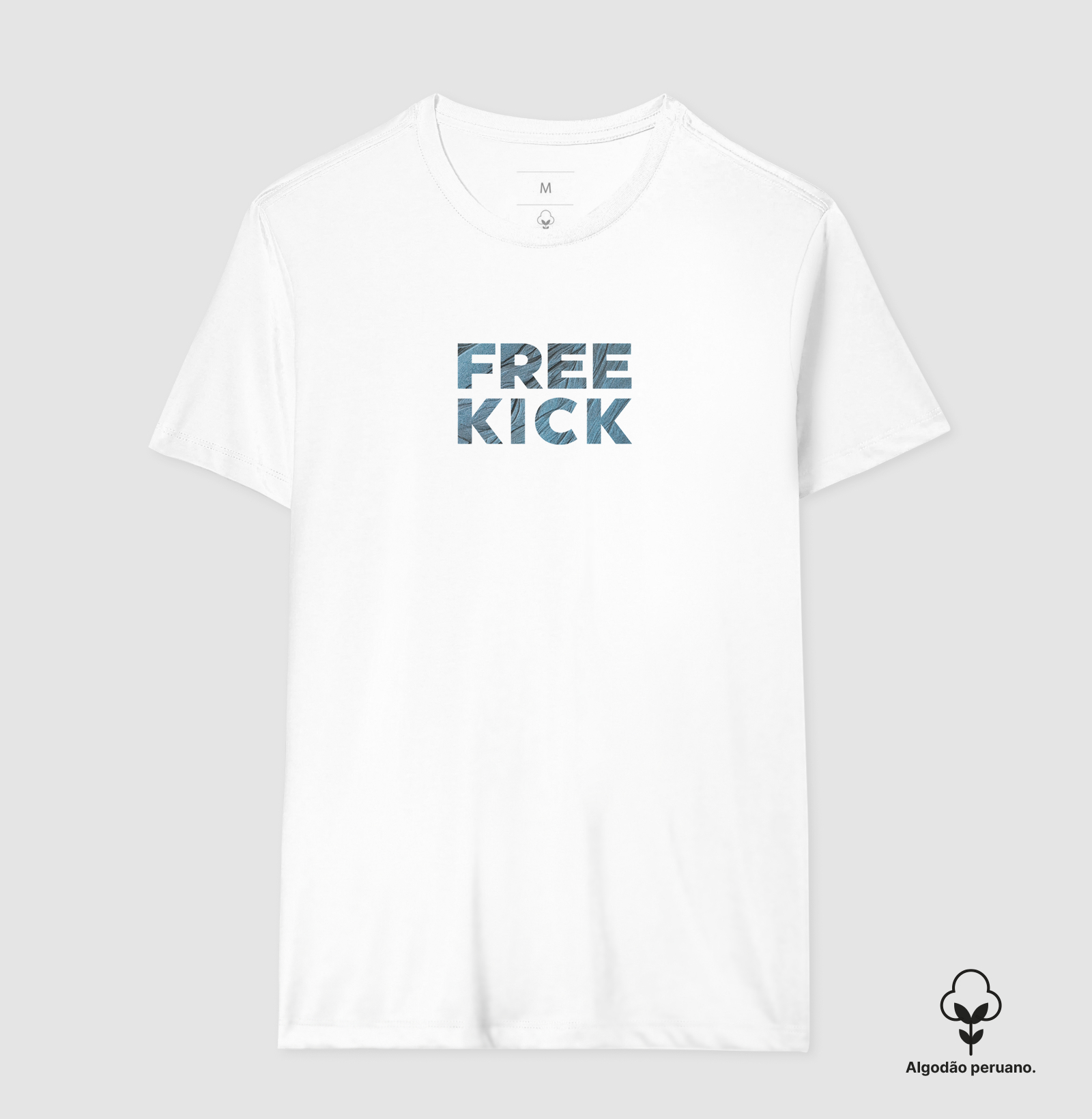 CAMISETA ALGODÃO PERUANO FREE KICK AZUL ABSTRATO - Imagem 3