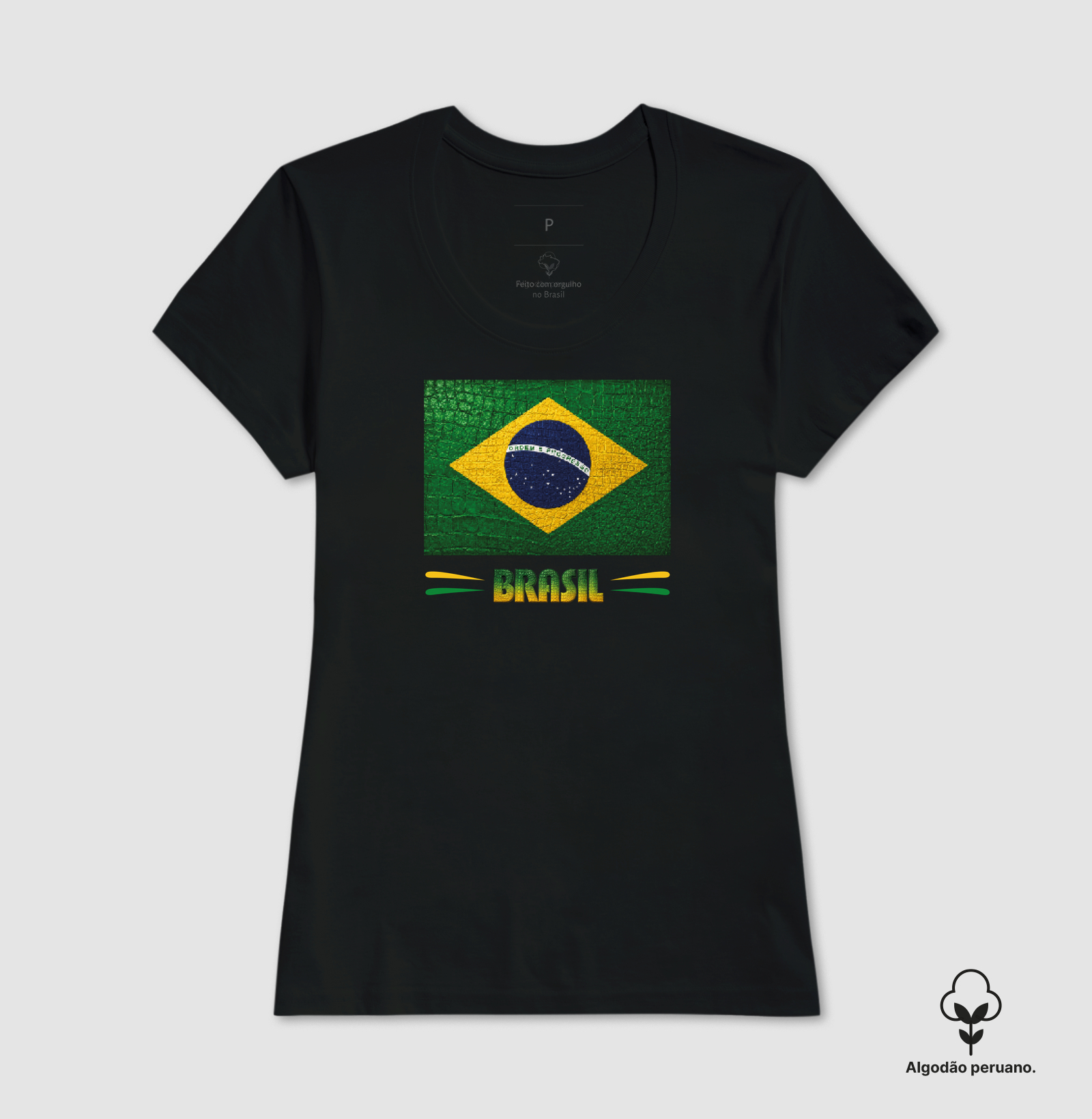 Camiseta Bandeira do BR estilizada (Feminina) - Imagem 4