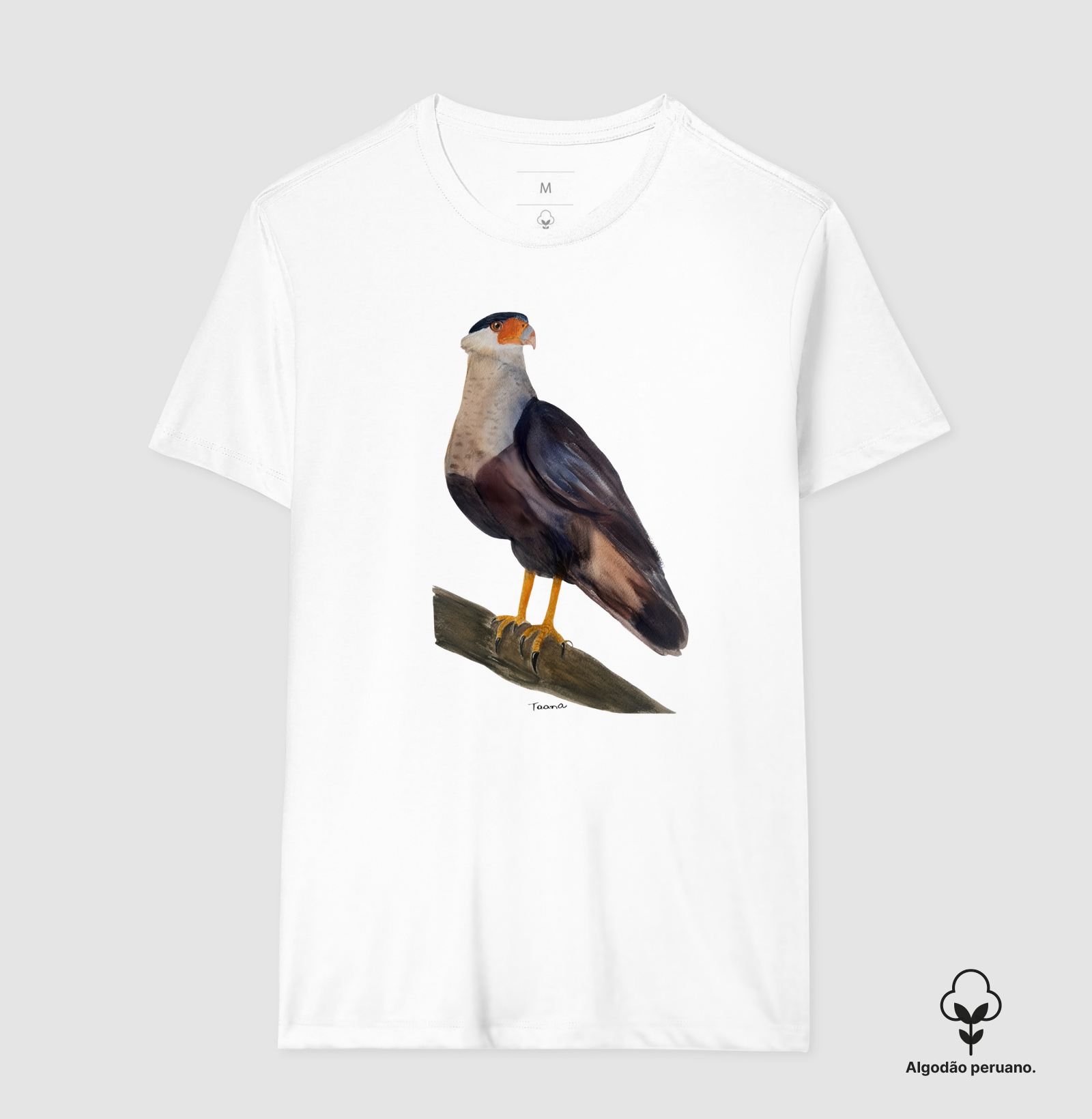 Camiseta Carcará – Aves do Brasil Algodão Peruano - Imagem 3