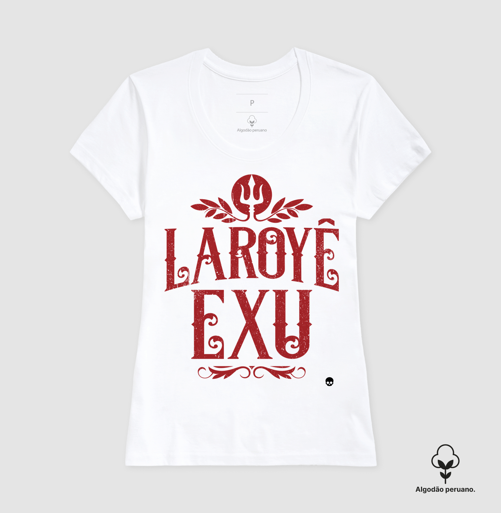 Camiseta Umbanda Laroyê Exu - Em Algodão Peruano - Imagem 5