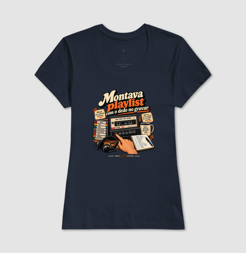 MONTAVA PLAYLIST COM O DEDO NO GRAVAR - Modo Capivara - Camiseta - Imagem 9