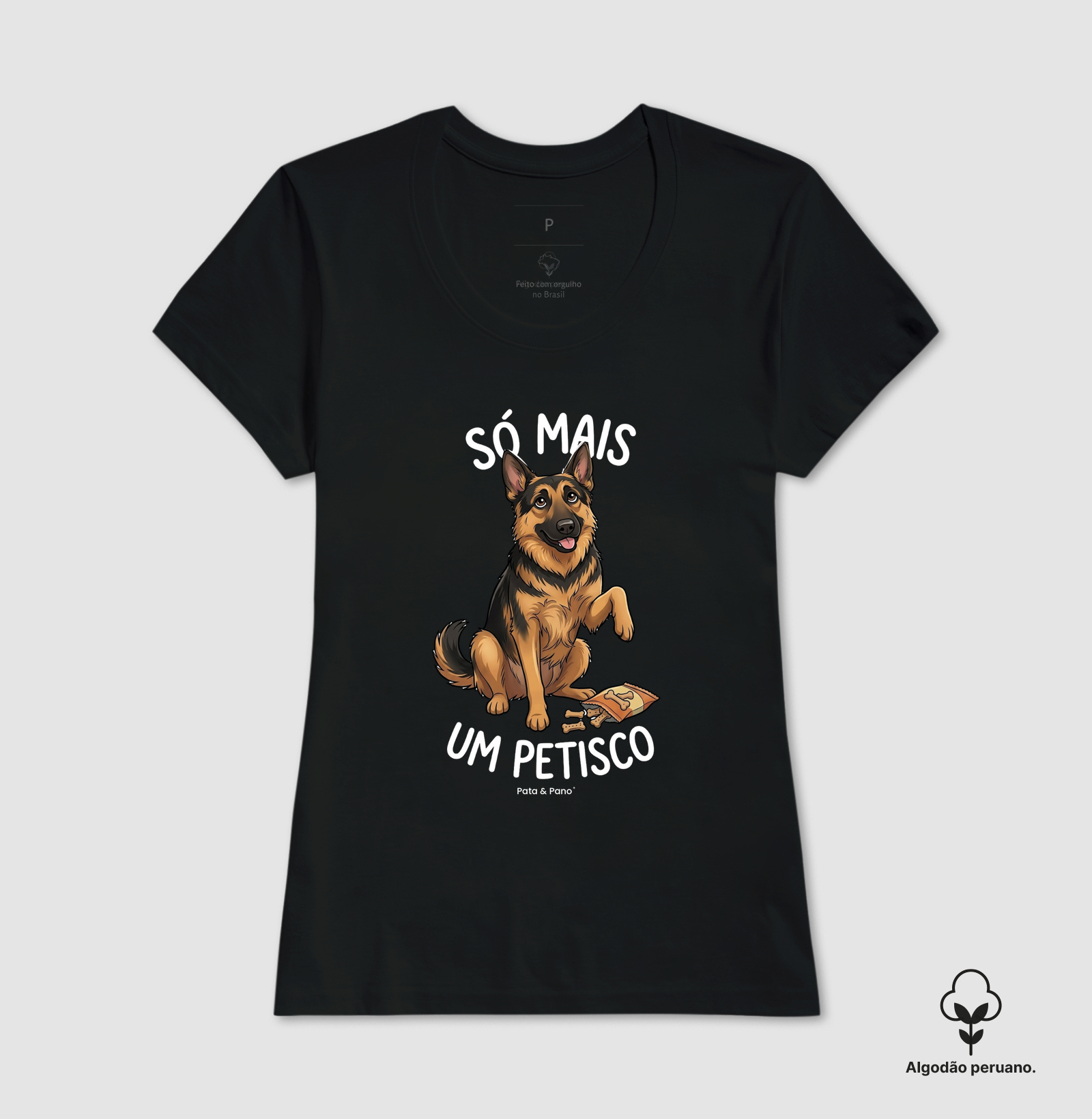 CAMISETA ALGODÃO PERUANO PASTOR ALEMÃO PETISCO - Imagem 6