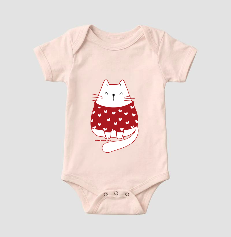 Gata branca de suéter vermelho - Imagem 5